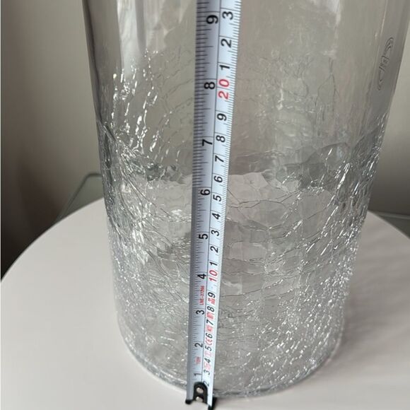 Elegant Glass Candle Holder  with Crackle Design - Picture 1 of 5